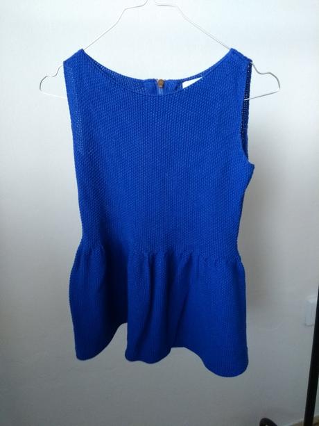 Peplum top modry, zara,s