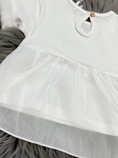 Dievčenské biele tričko s tylom overkids (62-68), 62 / 68