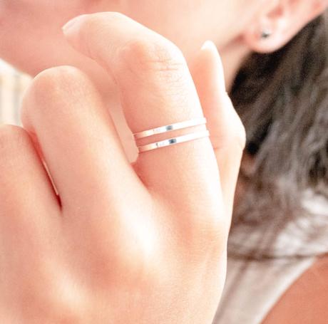 Strieborny dvojity prsten,