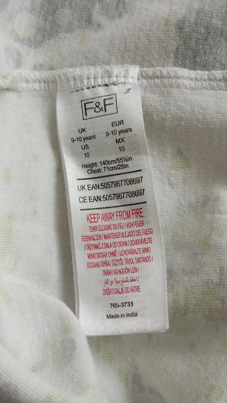 Tričko s neónovozelenými a čiernymi "škvrnami", f&f,140