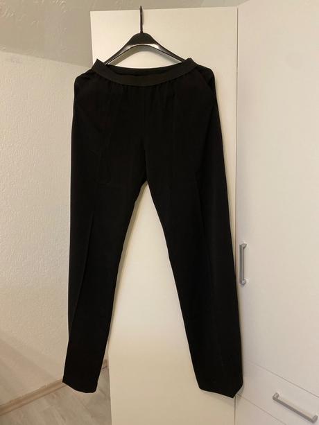 Elegantné široké čierne nohavice, 38