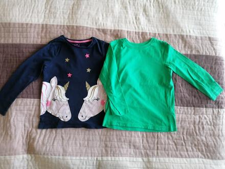 2x tričko dlhý rukáv v. 116/122, 116