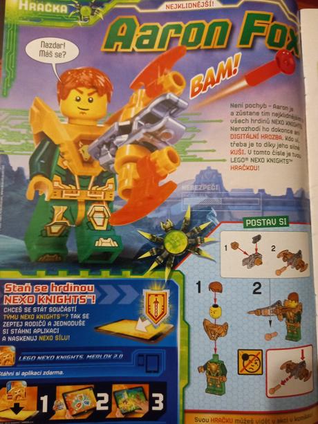 Lego minifigúrka nexo knights aaron,