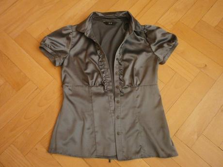 Tmavošedá lesklá blúzka, 36