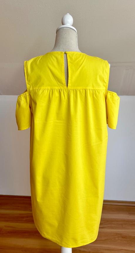 Žlté šaty s padavými ramenami, l, l