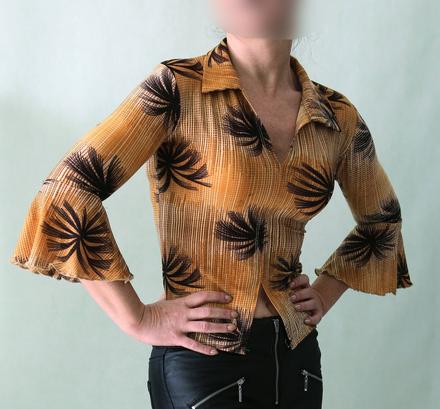 Elastická blúzka s palmami a striebornou nitkou, abercrombie&fitch,s