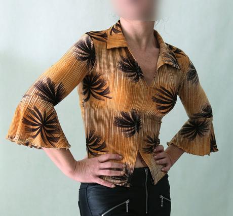 Elastická blúzka s palmami a striebornou nitkou, abercrombie&fitch,s