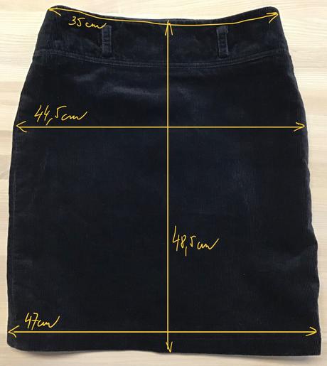 Čierna menčestrová puzdrová sukňa veľ. s, m