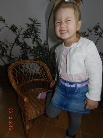 Riflová suknička s opaskom, h&m,98