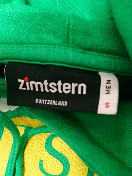 Pánska zelená mikina klokanka s nápismi, zimtstern, l