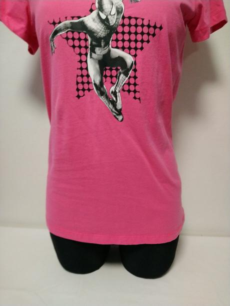 Dámsky sýto ružový bavlnený top, spidermane, m