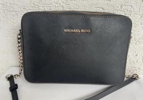 Cierna kozena michael kors kabelka crossby koza, michael kors
