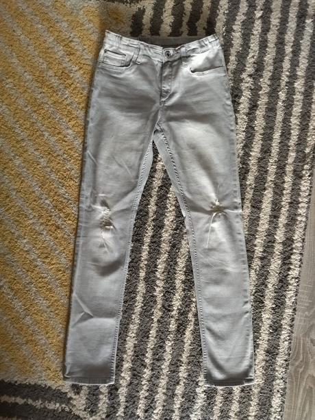 Sivé skinny fit rifle, h&m,152