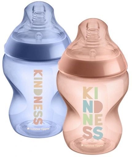 Tommee tippee dojčenská fľaša c2n girl 2x260ml, 0m, tommee tippee