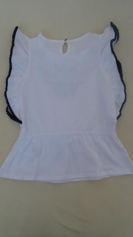 Biele vzorované tričko, h&m,122