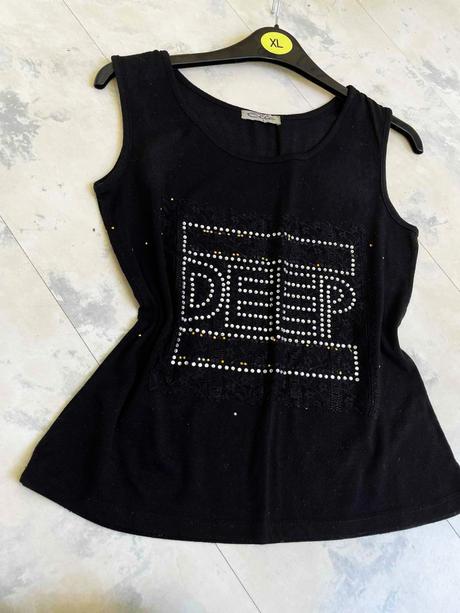 Rockové tielko s trblietavými kamienkami, elle,l