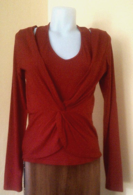 Červené tričko s efektom 2v1, l