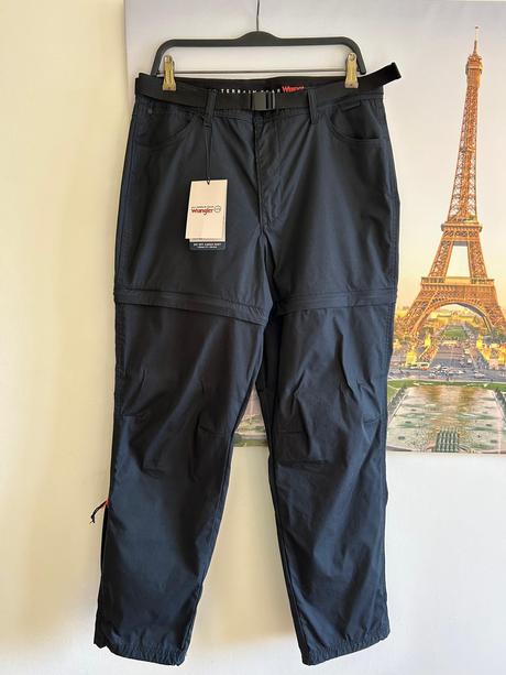Outdoorové čierne nohavice zn.wrangler atg 2v1, wrangler,l