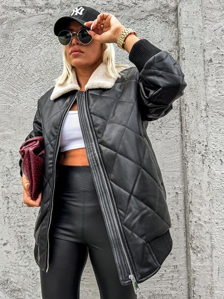 Čierna zateplená prechodná bunda, m