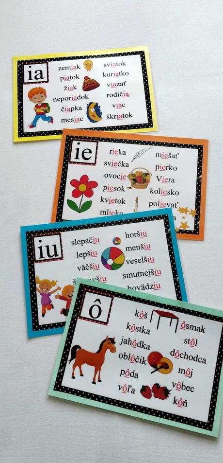 Dvojhlásky ia, ie, iu, ô / náučná sada,