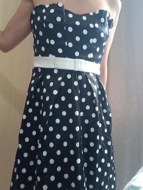 Retro šaty bodkované, amisu,40