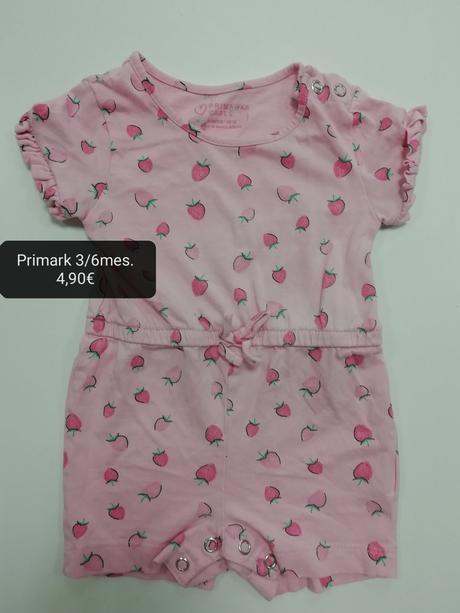 Letný kraťasový overal s jahôdkami, primark,68