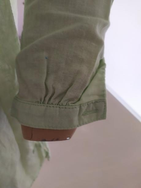 C264 prepracovana  lanova kosela zelenkava, s