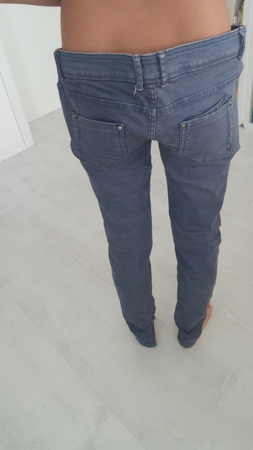 Riflove modro-fialove nohavice bershka, bedrove, 3, 36