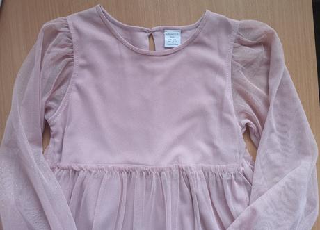 Ružové tylové šaty s trblietkami, lindex,122