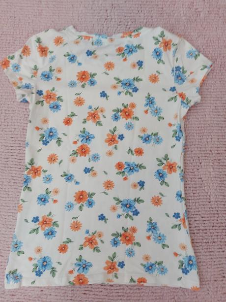 Vzorované kvetinkové bavlnené tričko, clockhouse,s
