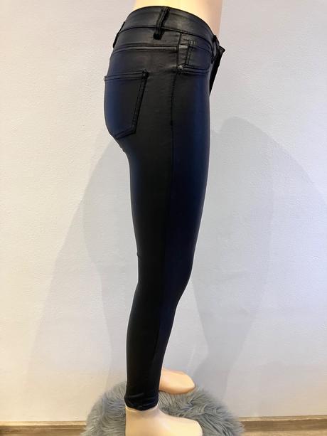 Dámske koženkové nohavice čierne (s), s