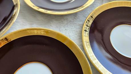 Retro porcelánové podšálky / tanieriky, čssr, 