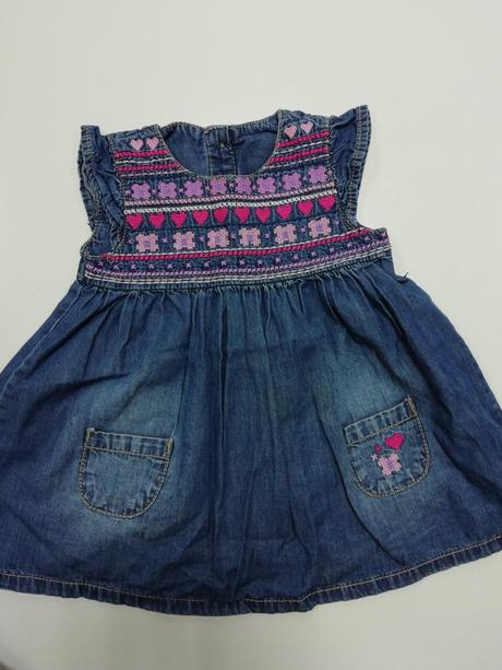 Vyšívané bavlnené rifľové šaty, f&f,68