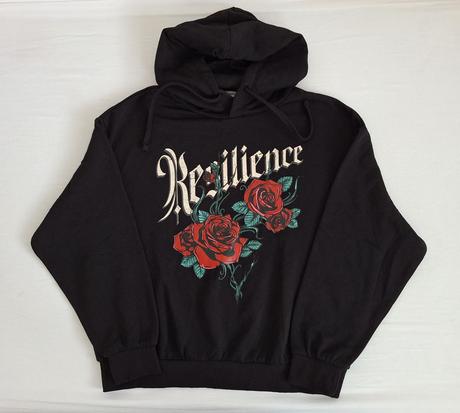 Čierna mikina s kvetinami, terranova,38