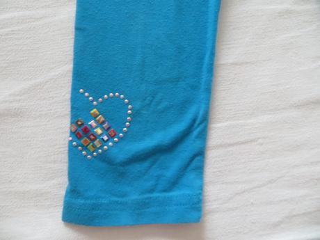 Legíny tyrkysové  so srdiečkami legíny, 110