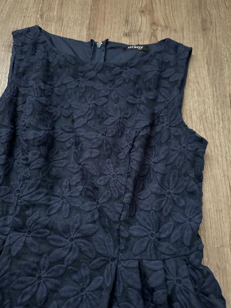 Tmavomodré dámske šaty, orsay,s