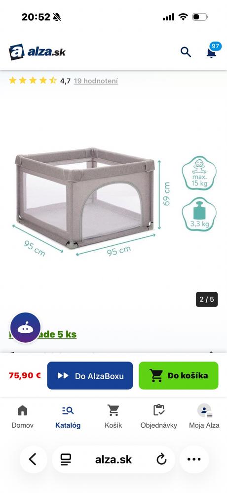 Ohrádka pre deti, šírka (cm): 95,dĺžka (cm): 70