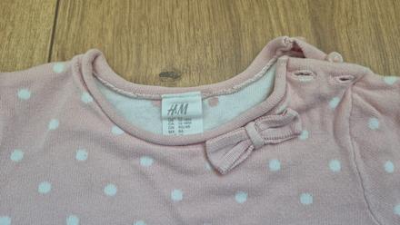 Pulover bodkovaný s mašličkou, h&m,86