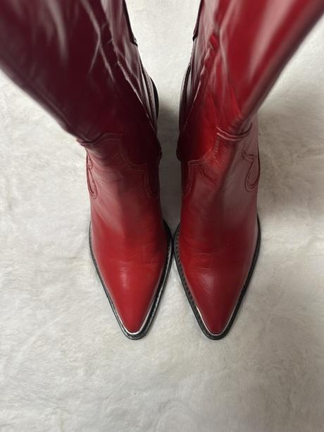 Červené kožené kozačky zn. zara, zara,40