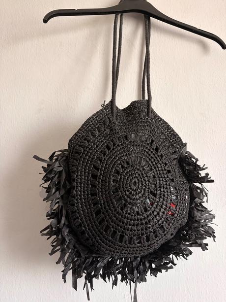 Zara letna boho kabelka cierna pc 37e handmade mal, zara