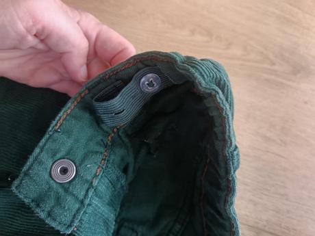 Smaragdovo zelené menčestrové nohavice, h&m,98