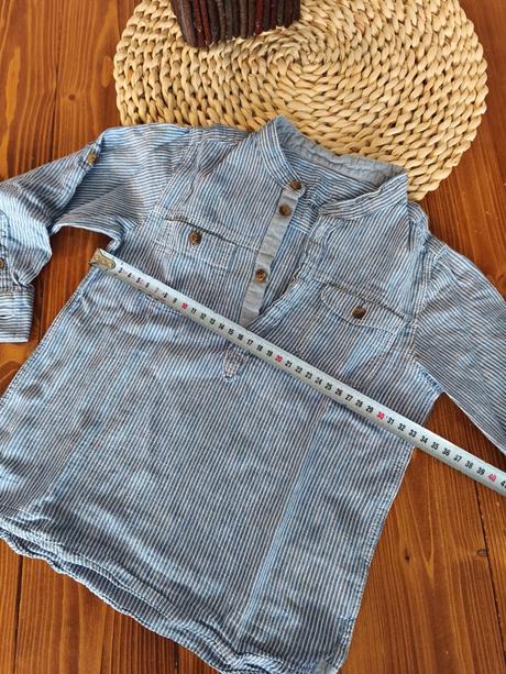 Lanová košela h&m 104-110, bushman,104