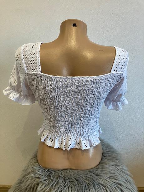Dievčenský crop top biely terranova (152-158), terranova,152