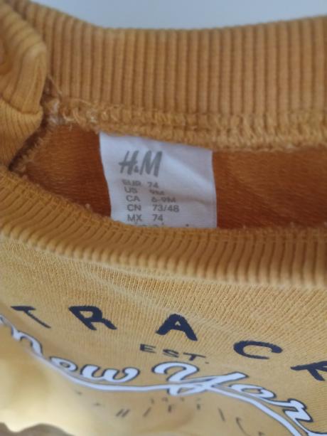 H&m mikina fred&flo tepláky horčicova, 74