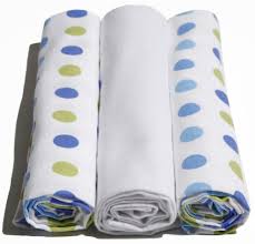 Flanelové plienky motherhood-zelenomodré bodky 3ks, 