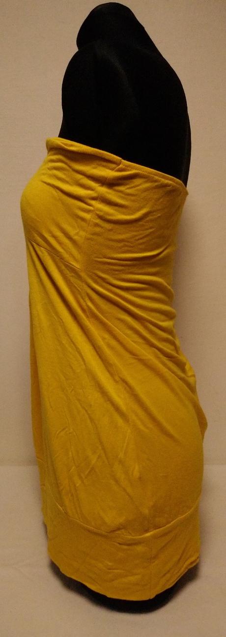 Dámsky žltý elastický top bez ramienok, amisu, amisu,xl