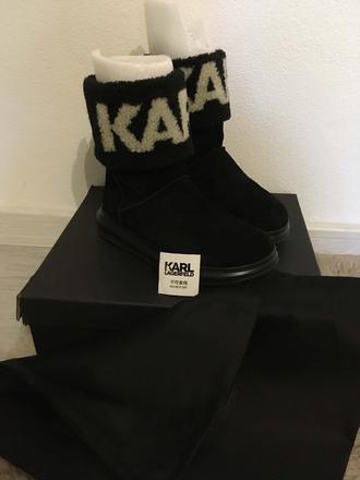 Karl lagerfeld kozene nepremokave cizmy-snehule, karl lagerfeld,38