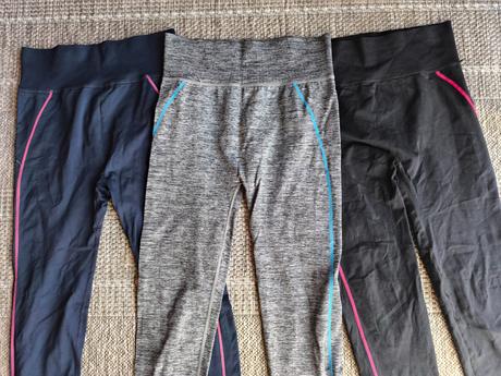 Športové legíny s vysokým pásom, 3 ks, 40