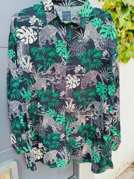 Košeľa z viskozy oversize medicine, xs