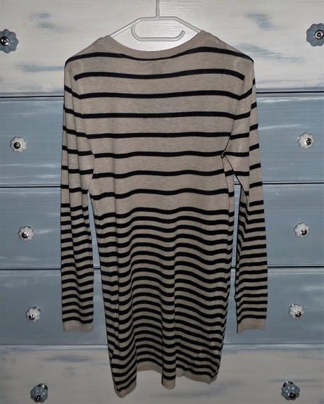 Pásikavý predĺžený pulóver, h&m,xs